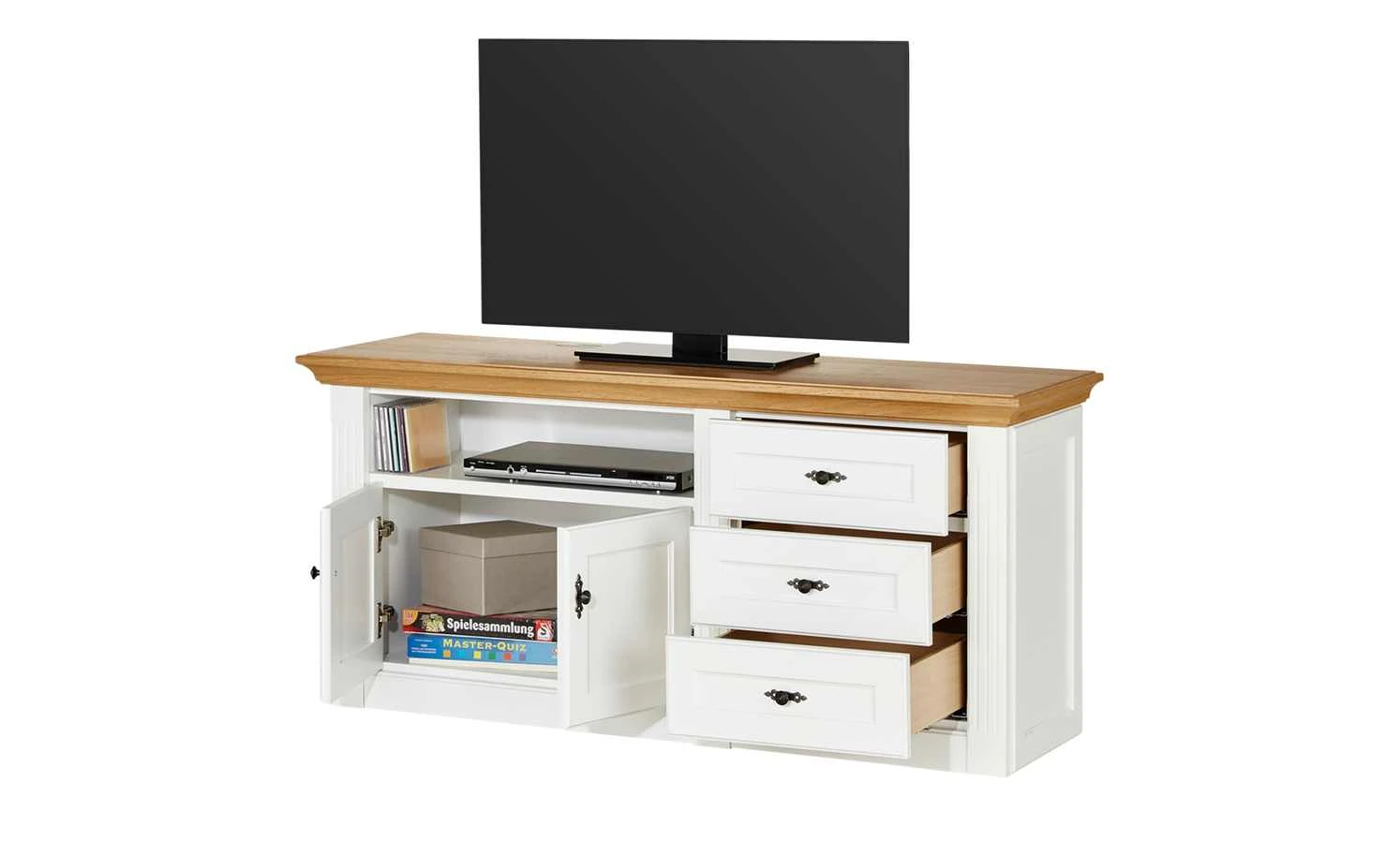 maison bleue TV-Element Petit Chalet | Weiß / Asteiche 2 maison bleue TV-Element Petit Chalet | Weiß / Asteiche – Bild 2