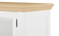 maison bleue Highboard Petit Chalet | Weiß / Asteiche mit Glastüren -Komm Store 12202659 3 202206232232