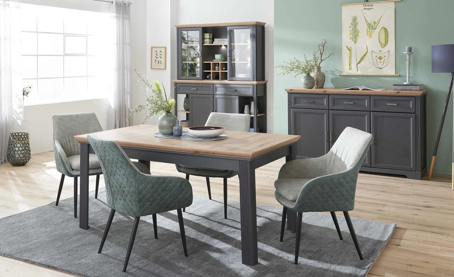 Sideboard Varese | Graphitgrau / Asteiche (Nachbildung) 2 Sideboard Varese | Graphitgrau / Asteiche (Nachbildung) – Bild 2