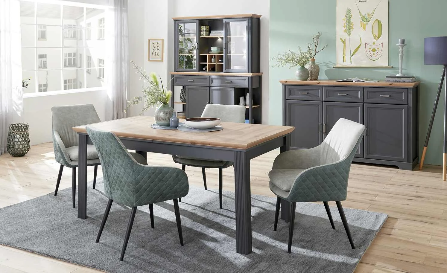 Sideboard Varese | Graphitgrau / Asteiche (Nachbildung) 1 Sideboard Varese | Graphitgrau / Asteiche (Nachbildung)