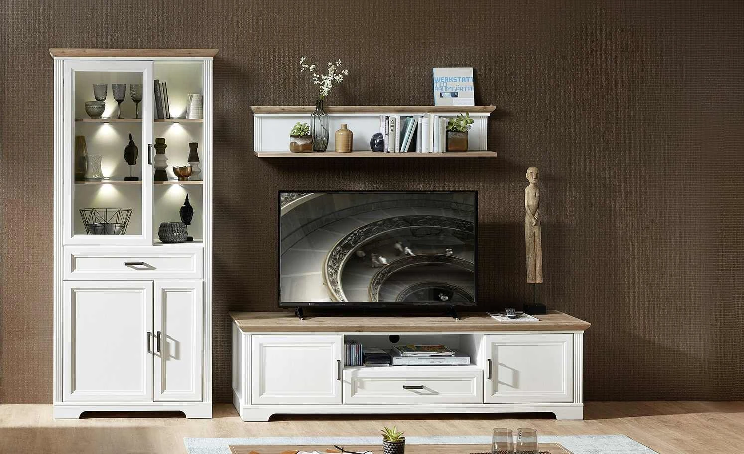 Vitrine Varese | Pinie hell (Nachbildung) / Asteiche (Nachbildung) 4 Vitrine Varese | Pinie hell (Nachbildung) / Asteiche (Nachbildung) – Bild 4