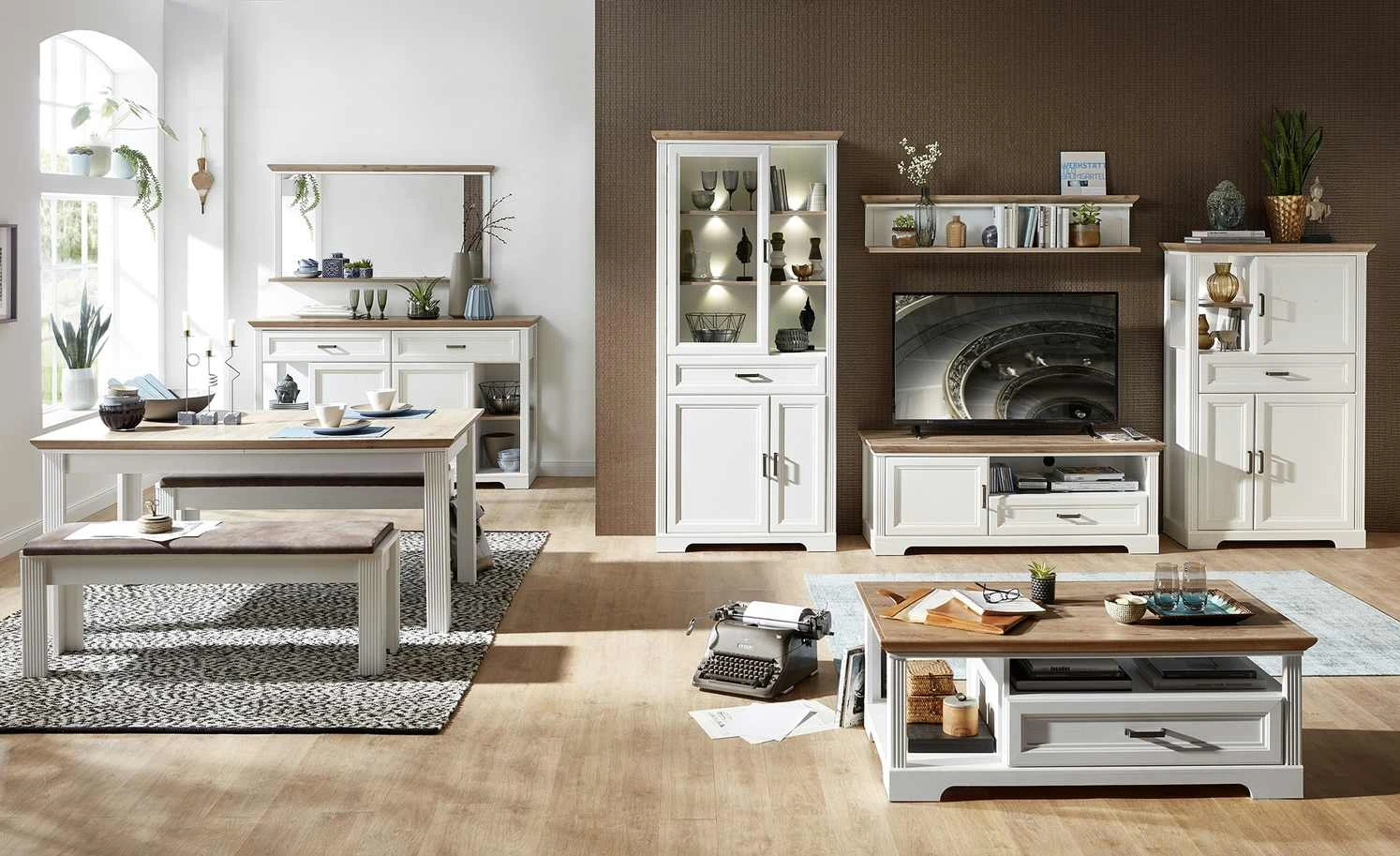 Vitrine Varese | Pinie hell (Nachbildung) / Asteiche (Nachbildung) 1 Vitrine Varese | Pinie hell (Nachbildung) / Asteiche (Nachbildung)