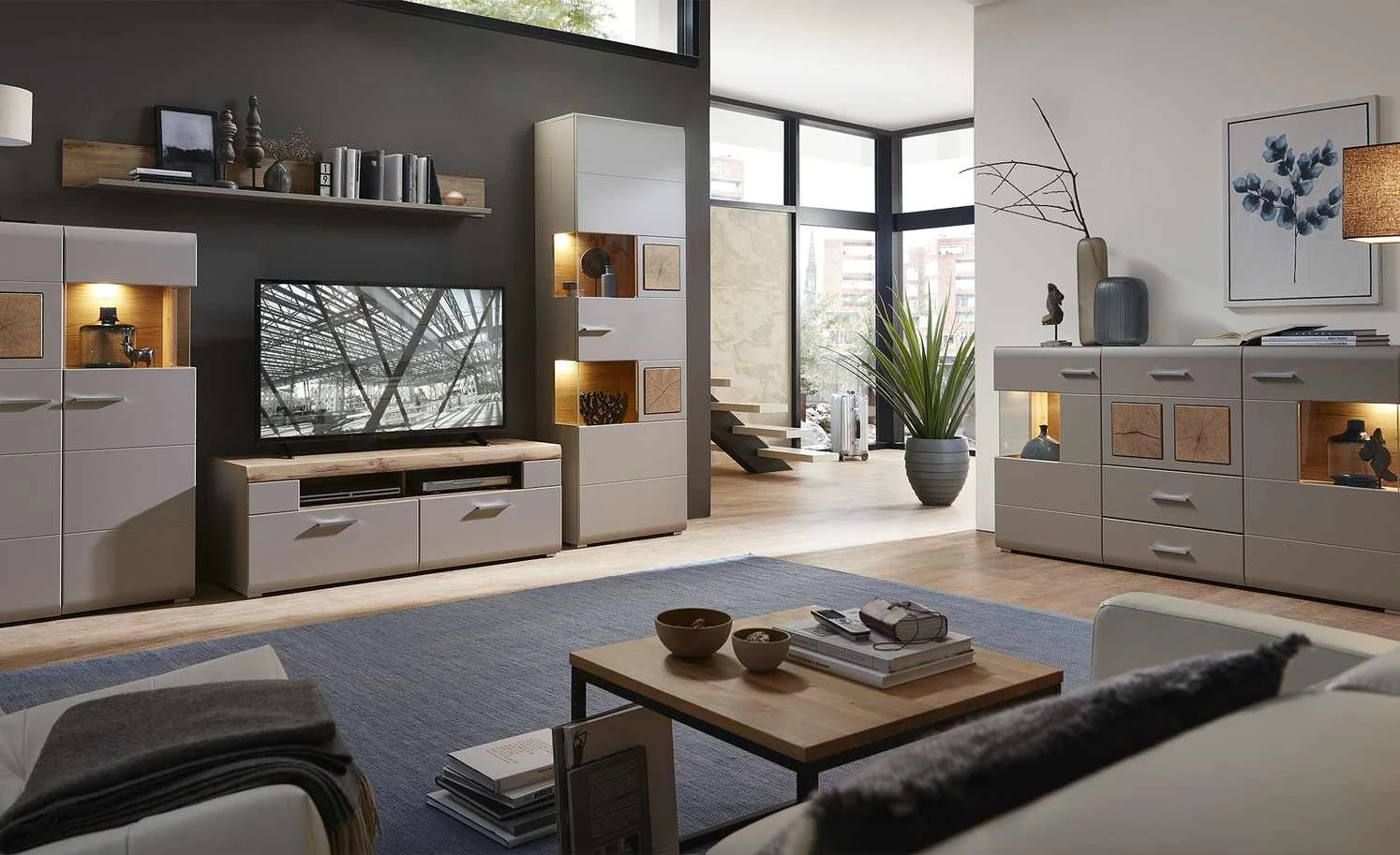 Sideboard Cortina | Basaltgrau / Eiche Altholz (Nachbildung) 1 Sideboard Cortina | Basaltgrau / Eiche Altholz (Nachbildung)