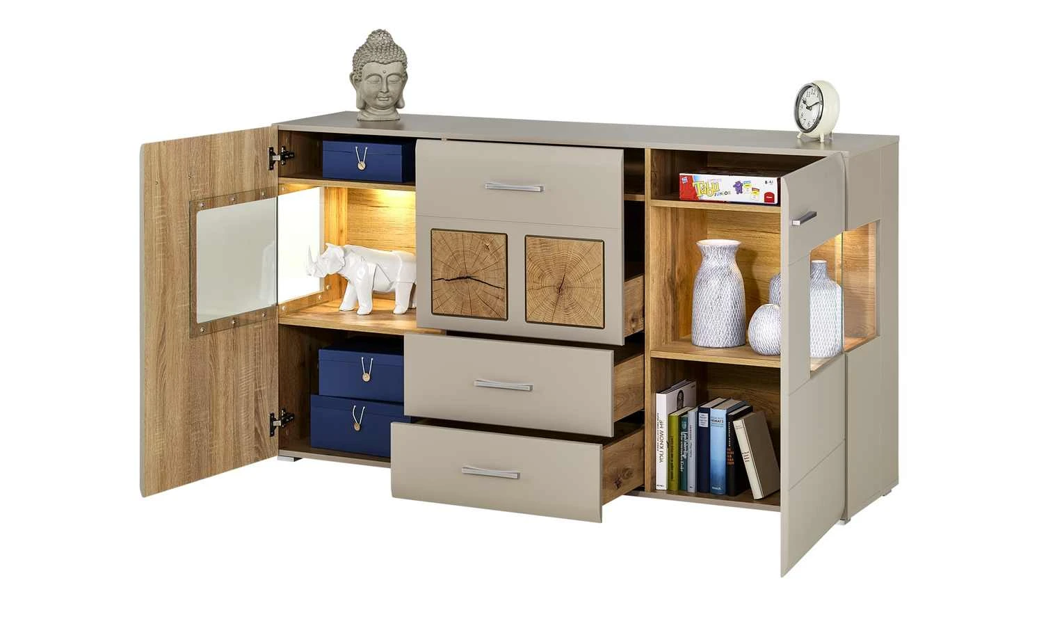 Sideboard Cortina | Basaltgrau / Eiche Altholz (Nachbildung) 19 Sideboard Cortina | Basaltgrau / Eiche Altholz (Nachbildung) – Bild 19