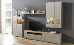 Hängevitrine Cortina | Basaltgrau / Eiche Altholz (Nachbildung)