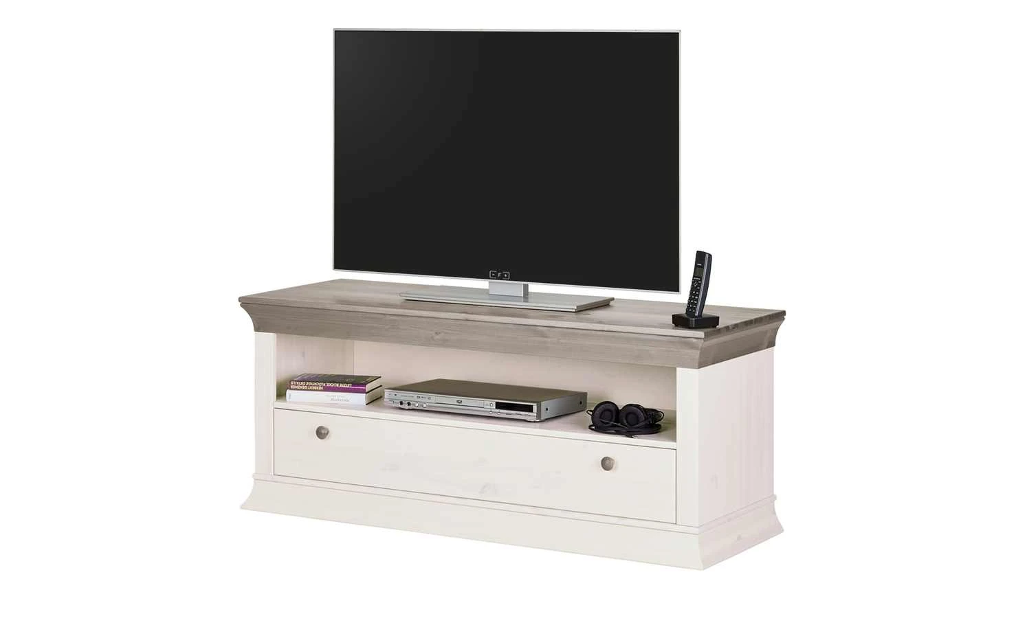 TV-Lowboard Bornholm | Kiefer Weiß / Kiefer lavafarben 4 TV-Lowboard Bornholm | Kiefer Weiß / Kiefer lavafarben – Bild 4