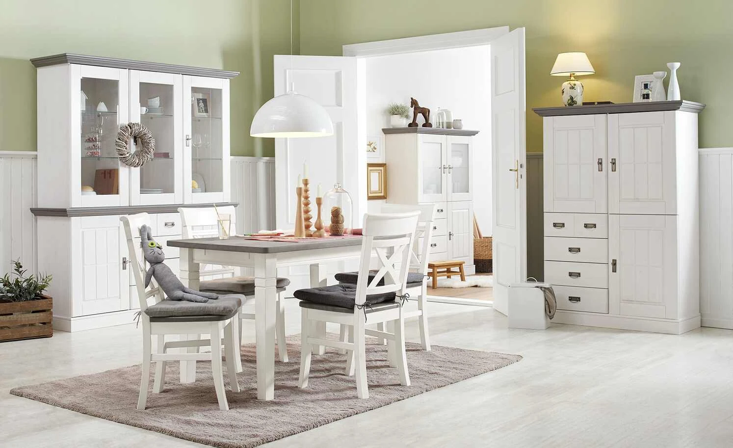 maison bleue Sideboard Florian | Weiß / Grau 1 maison bleue Sideboard Florian | Weiß / Grau