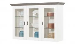 maison bleue Vitrinenaufsatz für Sideboard Florian | Weiß / Grau -Komm Store 12230758 2 202108161243