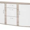 uno Sideboard Onyx | Weiß / Eiche sägerau (Nachbildung)
