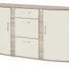 uno Sideboard Onyx | Vanille / Eiche sägerau (Nachbildung)