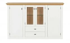 maison bleue Highboard Petit Chalet | Weiß / Asteiche mit Glasboden -Komm Store 12232257 18 202207082231
