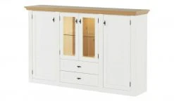 maison bleue Highboard Petit Chalet | Weiß / Asteiche mit Glasboden -Komm Store 12232257 3 202207082231