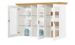 maison bleue Vitrinenaufsatz für Sideboard Florian | Weiß / laugenfarben -Komm Store 12234052 1 202108161244