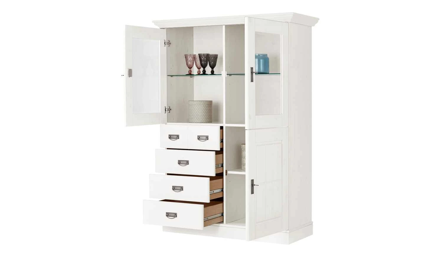 maison bleue Highboard Florian | Weiß Türen mit Glaseinsatz 10 maison bleue Highboard Florian | Weiß Türen mit Glaseinsatz – Bild 10