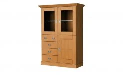 maison bleue Highboard Florian | bernsteinfarben Türen mit Glaseinsatz
