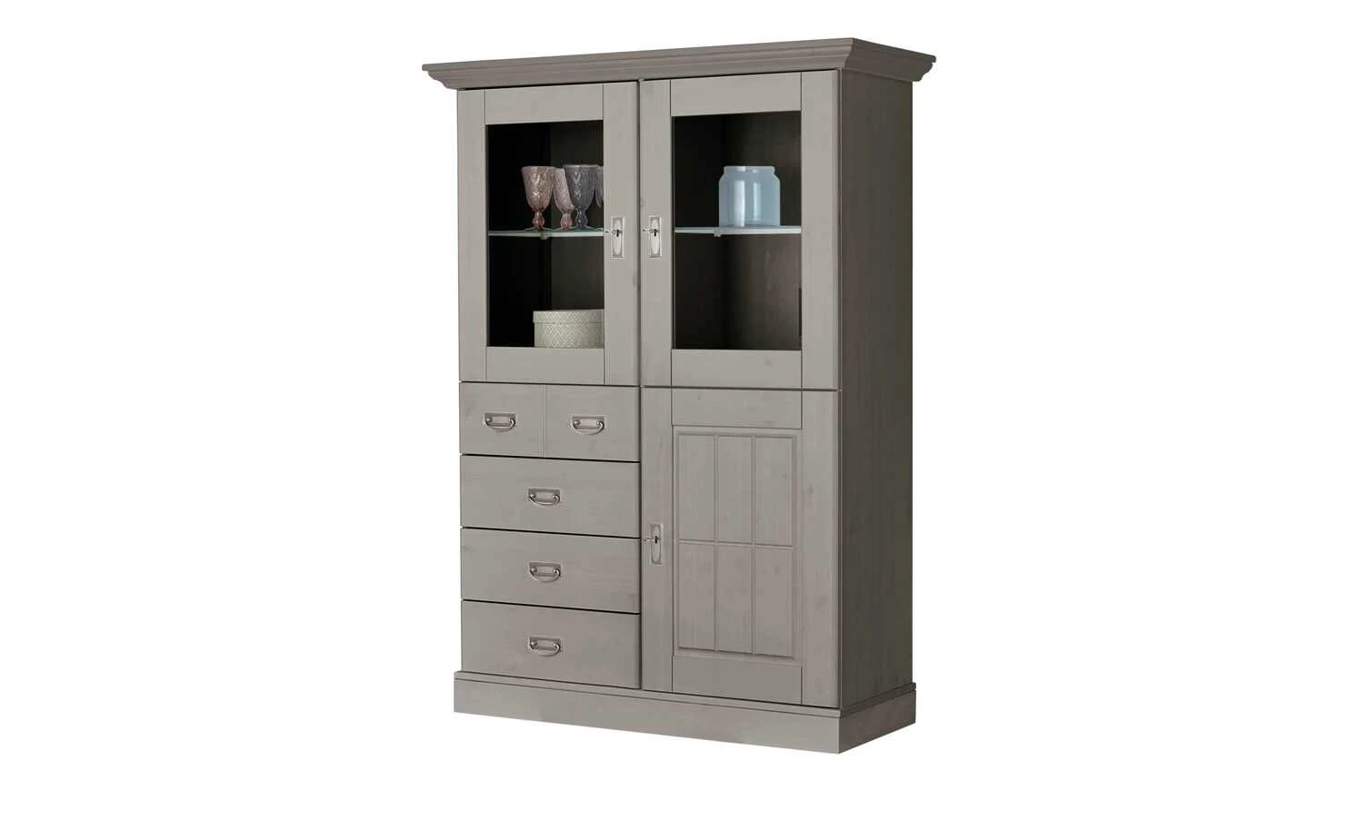 maison bleue Highboard Florian | Grau Türen mit Glaseinsatz 2 maison bleue Highboard Florian | Grau Türen mit Glaseinsatz – Bild 2