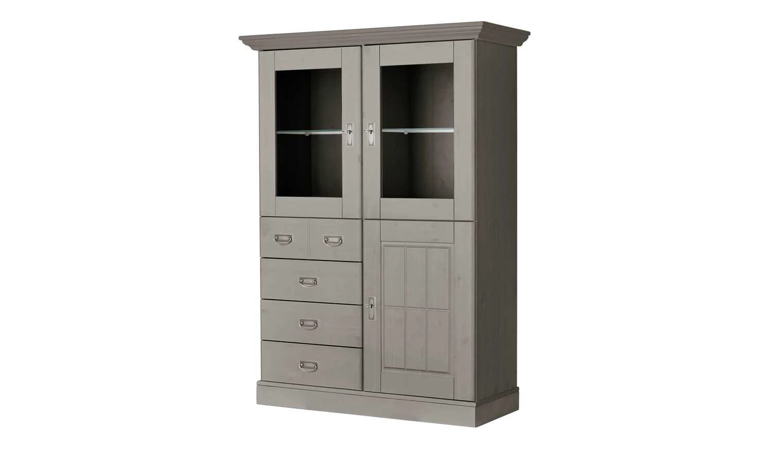 maison bleue Highboard Florian | Grau Türen mit Glaseinsatz 1 maison bleue Highboard Florian | Grau Türen mit Glaseinsatz