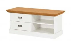 maison bleue Lowboard Florian | Weiß / bernsteinfarben