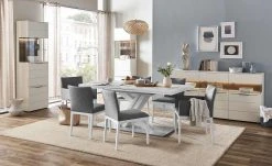 Berger & Rath Sideboard Claro | Weiß-Creme Sichtbare Rückwand: Wildnussbaum