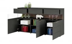 Berger & Rath Sideboard Claro | Anthrazit Sichtbare Rückwand: Wildnussbaum -Komm Store 12238694 4 202103051240