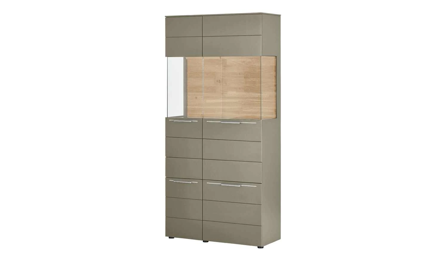 Berger & Rath Vitrine Claro | Londra (Hellgrau) Sichtbare Rückwand: Natureiche Bianco ohne Glaseinlegeböden 1 Berger & Rath Vitrine Claro | Londra (Hellgrau) Sichtbare Rückwand: Natureiche Bianco ohne Glaseinlegeböden