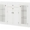 maison bleue Highboard Petit Chalet | Weiß mit Glastüren