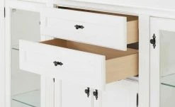maison bleue Highboard Petit Chalet | Weiß mit Glastüren -Komm Store 12239108 5 202206232232