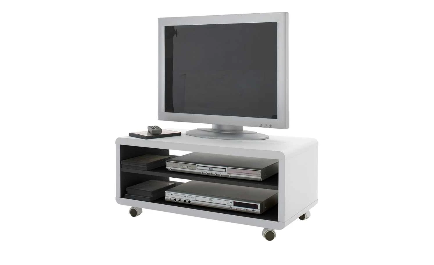 TV-Lowboard Corvara | Weiß / Schwarz 3 TV-Lowboard Corvara | Weiß / Schwarz – Bild 3