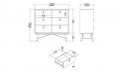 Kommode Rye | Walnuss (Nachbildung) / Schwarz 102|cm -Komm Store 13100447 4 202110281301