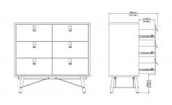 Kommode Rye | Walnuss (Nachbildung) / Schwarz 102|cm -Komm Store 13100447 5 202110281301