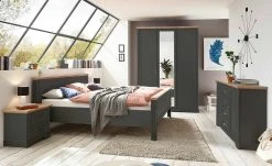 Kommode Varese | Graphit (Grau)/ Asteiche (Nachbildung)