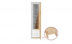 smart Vitrine Oslo | Kernbuche (Nachbildung) / Kernbuche / Weiß