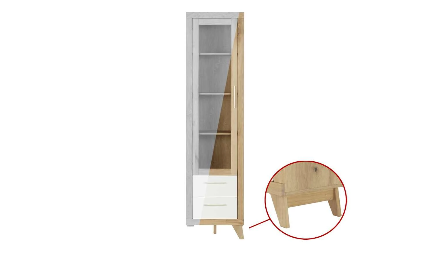 smart Vitrine Oslo | Wildeiche (Nachbildung) / Wildeiche / Weiß 1 smart Vitrine Oslo | Wildeiche (Nachbildung) / Wildeiche / Weiß