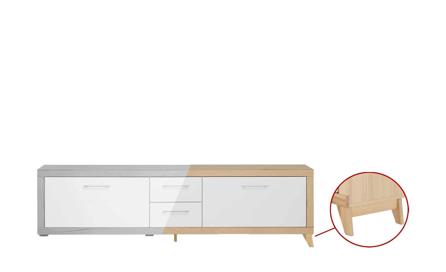 smart Lowboard Oslo | Kernbuche (Nachbildung) / Weiß 1 smart Lowboard Oslo | Kernbuche (Nachbildung) / Weiß