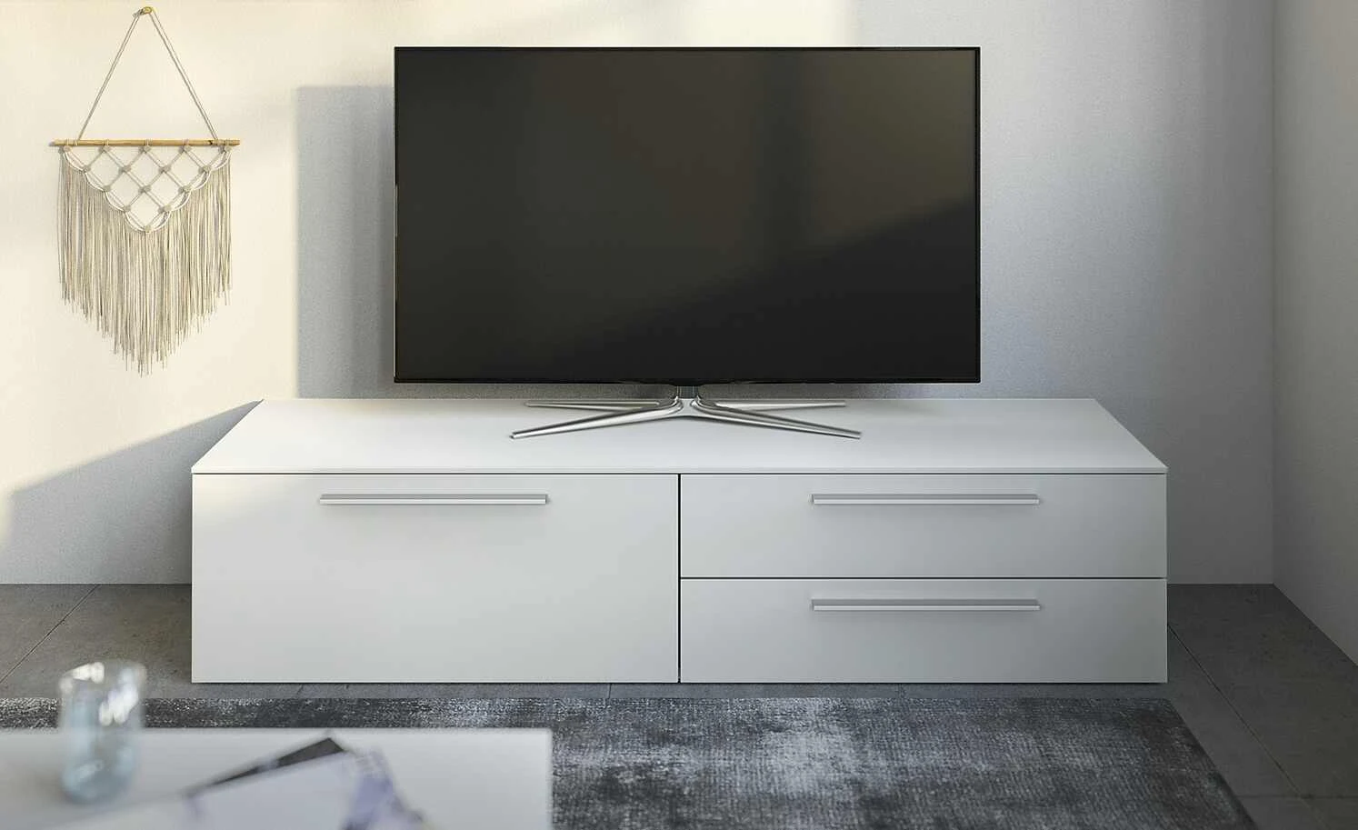 Gallery M TV-Lowboard Arrive | Weiß Ausrichtung links 1 Gallery M TV-Lowboard Arrive | Weiß Ausrichtung links