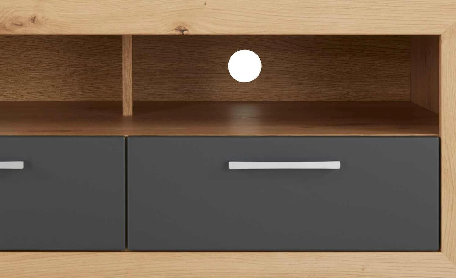 TV-Lowboard Fiesta | Asteiche (Nachbildung) / Grau 8 TV-Lowboard Fiesta | Asteiche (Nachbildung) / Grau – Bild 8
