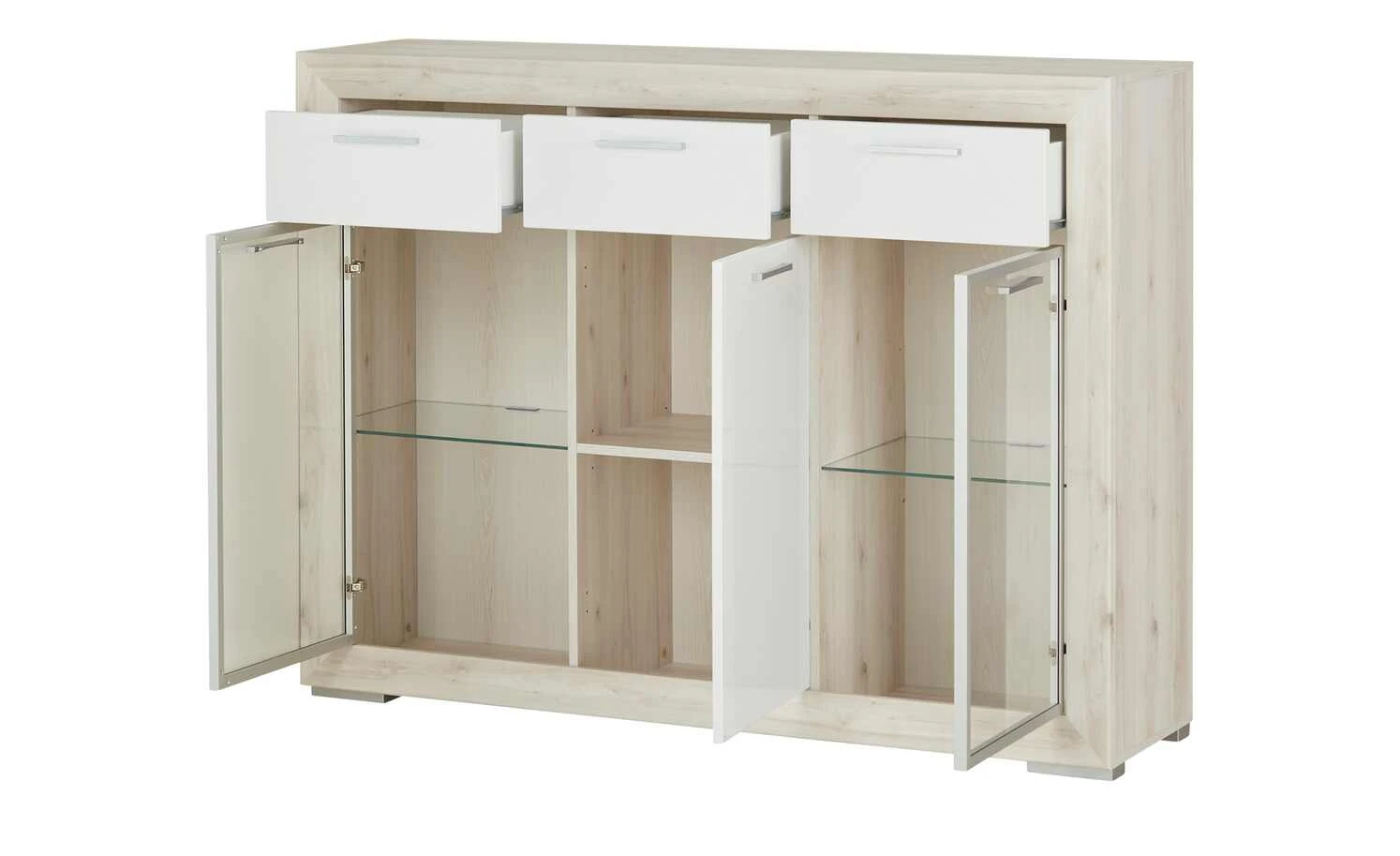 Highboard Fiesta | Eiche hell (Nachbildung) / Weiß 11 Highboard Fiesta | Eiche hell (Nachbildung) / Weiß – Bild 11