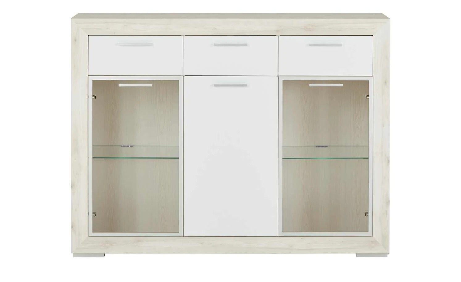 Highboard Fiesta | Eiche hell (Nachbildung) / Weiß 3 Highboard Fiesta | Eiche hell (Nachbildung) / Weiß – Bild 3