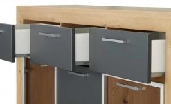 Highboard Fiesta | Asteiche (Nachbildung) / Grau -Komm Store 13206544 11 202206222231