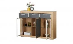 Highboard Fiesta | Asteiche (Nachbildung) / Grau -Komm Store 13206544 12 202206222231