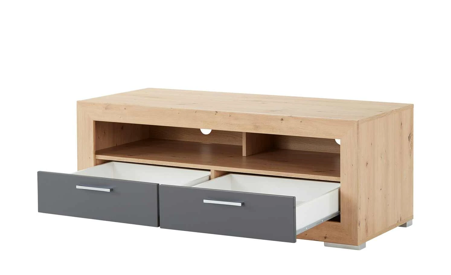 Lowboard Fiesta | Asteiche (Nachbildung) / Grau 2 Lowboard Fiesta | Asteiche (Nachbildung) / Grau – Bild 2