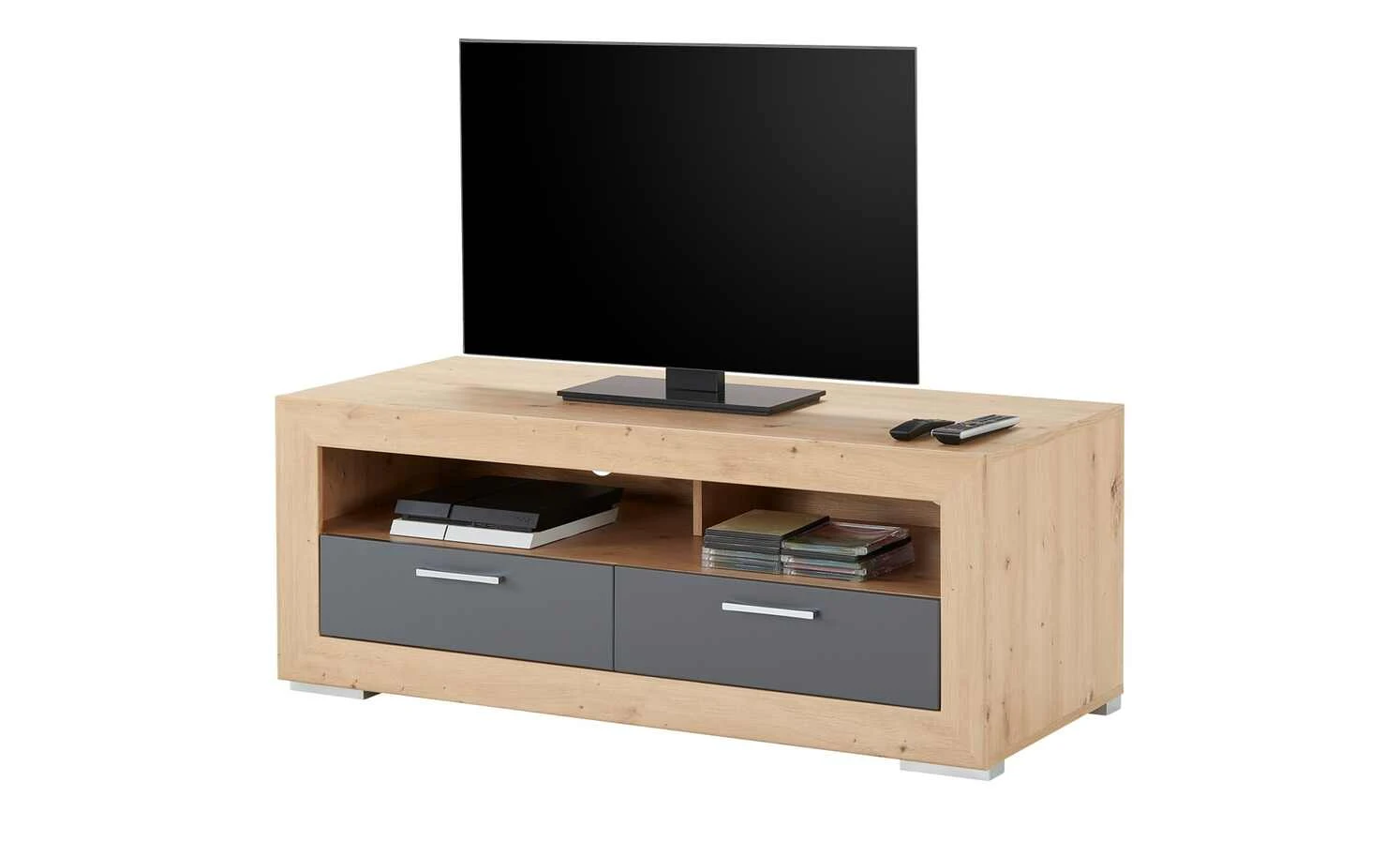 Lowboard Fiesta | Asteiche (Nachbildung) / Grau 4 Lowboard Fiesta | Asteiche (Nachbildung) / Grau – Bild 4