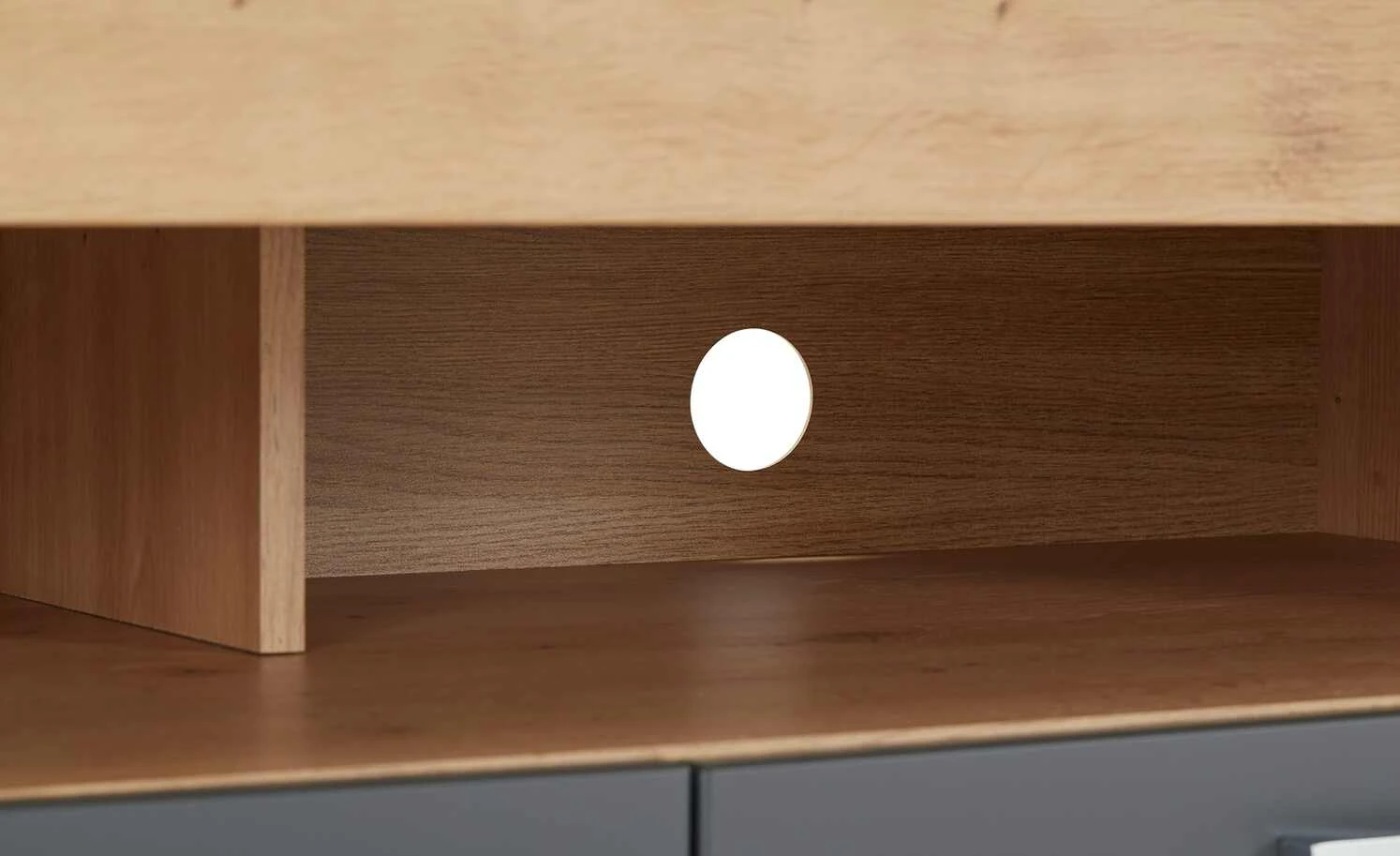 Lowboard Fiesta | Asteiche (Nachbildung) / Grau 9 Lowboard Fiesta | Asteiche (Nachbildung) / Grau – Bild 9