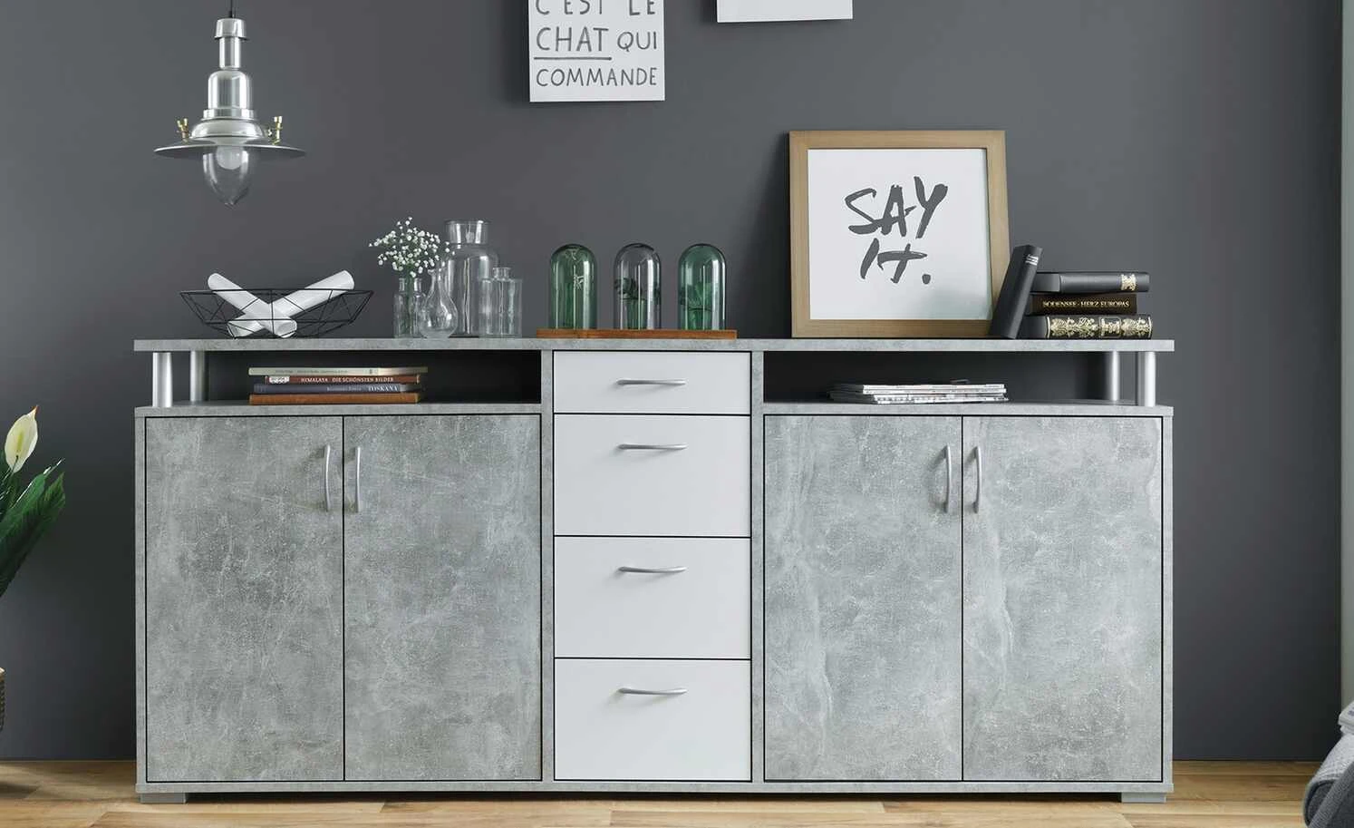 Sideboard Mila | Beton (Nachbildung) 1 Sideboard Mila | Beton (Nachbildung)