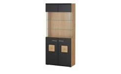 Vitrine Cortina | Schwarz / Eiche Altholz (Nachbildung) -Komm Store 13207049 20 202206231234