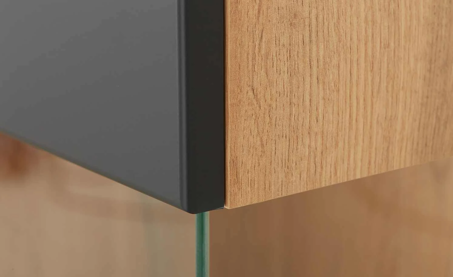 Vitrine Cortina | Schwarz / Eiche Altholz (Nachbildung) 10 Vitrine Cortina | Schwarz / Eiche Altholz (Nachbildung) – Bild 10