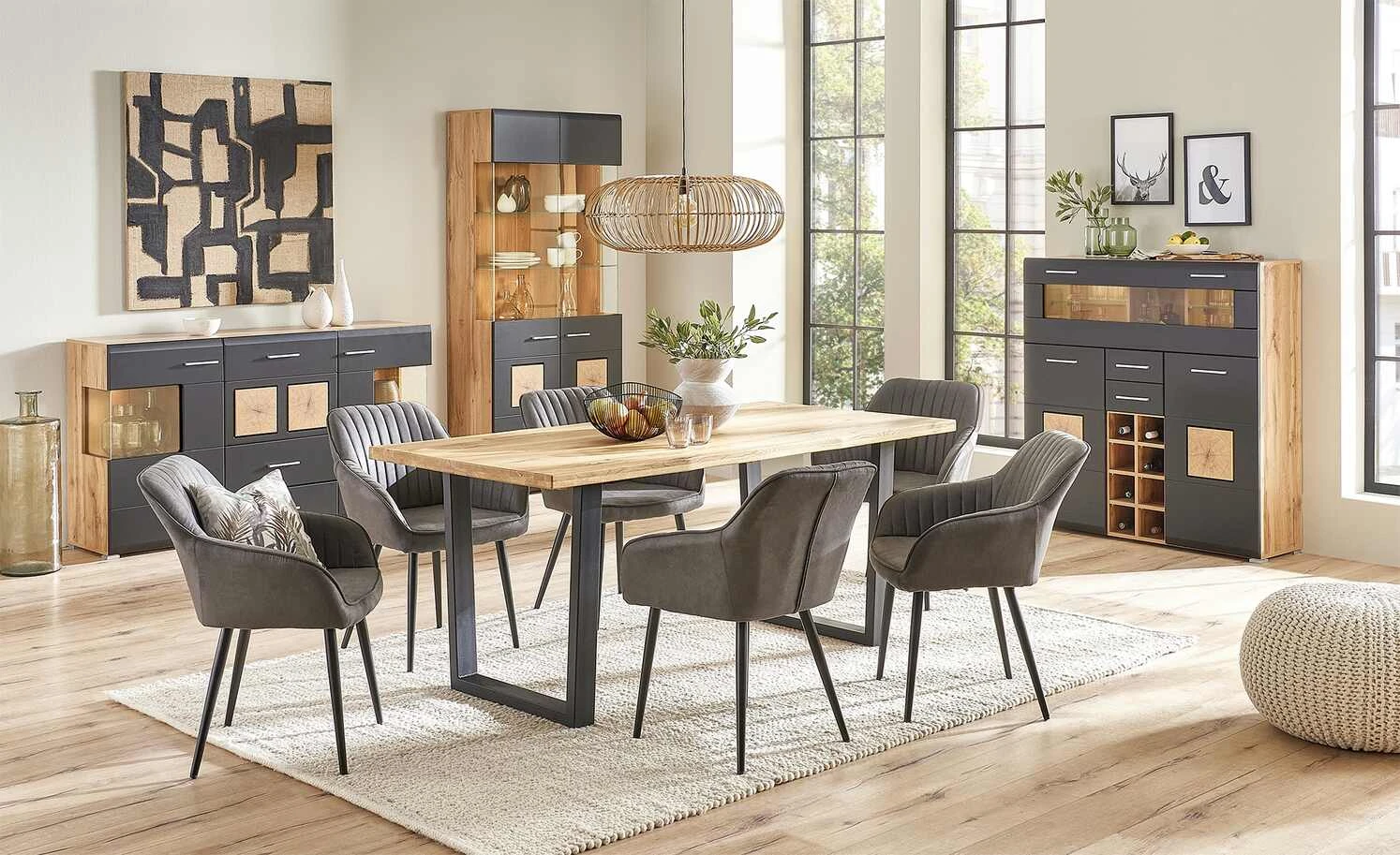 Barschrank Cortina | Eiche Altholz (Nachbildung) / Schwarz 1 Barschrank Cortina | Eiche Altholz (Nachbildung) / Schwarz