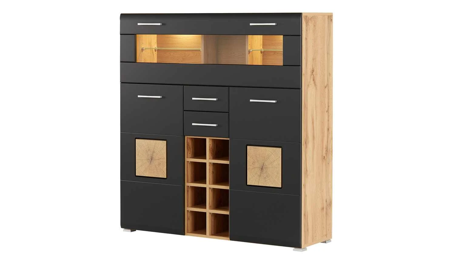 Barschrank Cortina | Eiche Altholz (Nachbildung) / Schwarz 2 Barschrank Cortina | Eiche Altholz (Nachbildung) / Schwarz – Bild 2