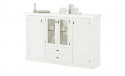 maison bleue Highboard Petit Chalet | Weiß mit Glasboden -Komm Store 13230154 18 202207111247