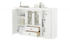 maison bleue Highboard Petit Chalet | Weiß mit Glasboden -Komm Store 13230154 4 202207111247